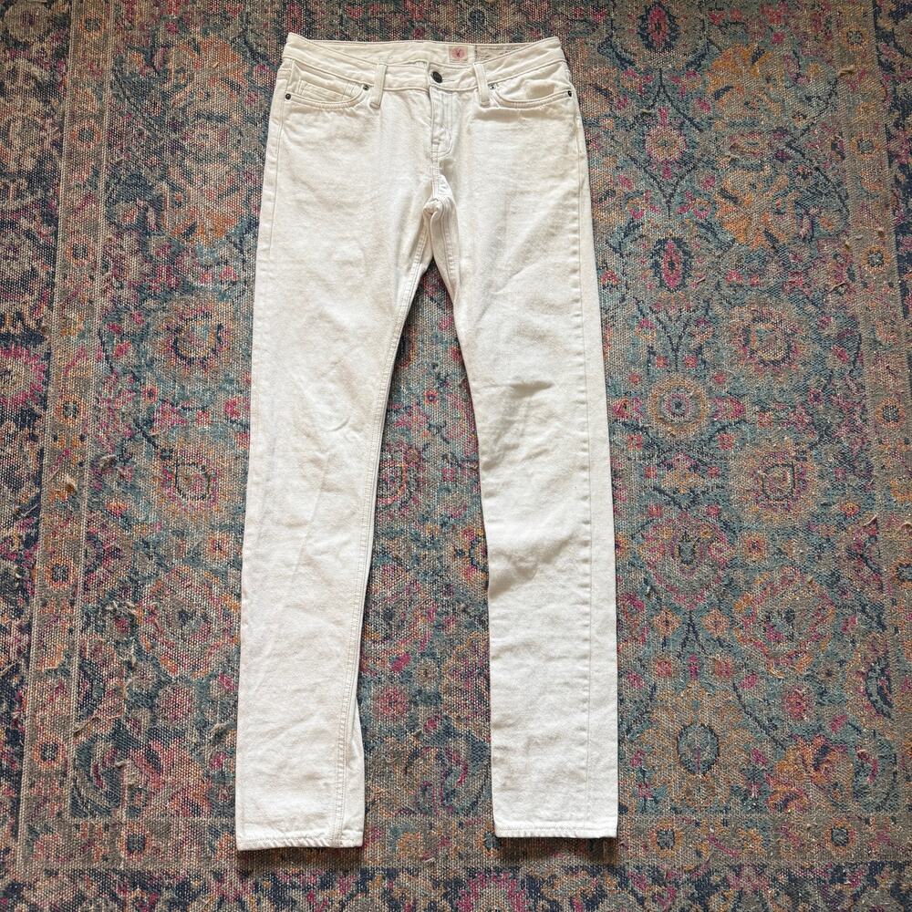 Women's AllSaints Spitafields White Selvedge Denim Redline Slim Jeans Sz 28 x 34